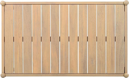 Christopher Knight Home Lenor Patio Acacia Wood Coffee Table, Solid Wood Outdoor Table for Patio Furniture Set, Slat Panel Rectangular Top, Light Teak