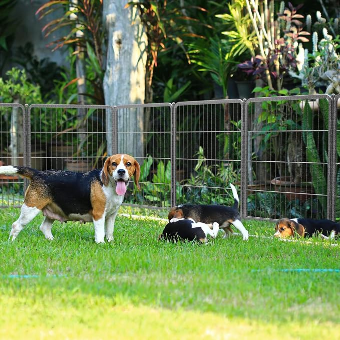 Decorative Garden Fence, 32in x 18.2ft Silver Metal Pet Barrier