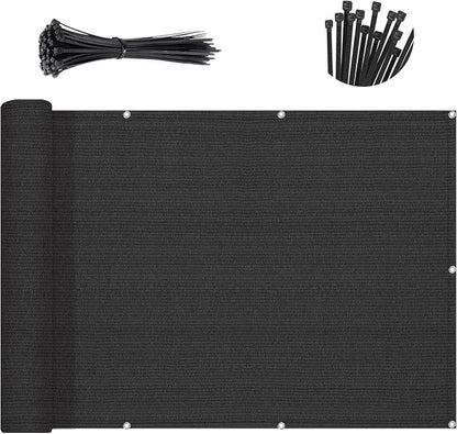 Sunny Guard Customized 3'x29' Black Balcony Privacy Screen, 90% Shade - Image 2