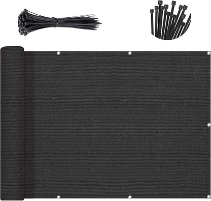 Sunny Guard Customized 2'6''x18' Black Balcony Privacy Screen, 90% Shade by SUNNYGUARD