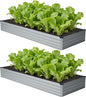12x4x1 ft(2 Pack) Galvanized Raised Garden Bed,Outdoor Planter Box Metal Patio Kit Planting Bed for Vegetables Flowers and Succulents,Silver