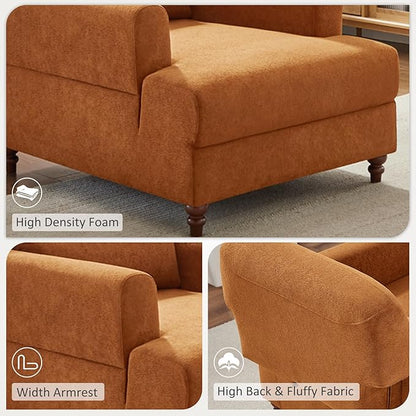 Oversized Chaise Lounge Chair, Cloud Fluffy Chaise Sofa Recliner with Adjustable Backrest, Comfy Upholstered Sleeper Couch Bed, Modern Deep Seat Reading Armchair for Living Room, Movie Room, Bedroom