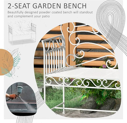 Outsunny 43" Garden Bench, Outdoor Patio Bench - Image 4