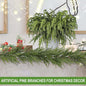 Artificial Pine Greenery Stems, 30 Pack, 18 Inch Green Polyethylene
