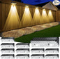 Solar Fence Lights Outdoor, 12 Pack IP65 Waterproof Fence Lights Solar Powered with Ultra-Bright LED Lens, 9 Color Modes, 12+ Hours Steady Glow for Deck/Backyard/Patio/Pool/Wall - Black