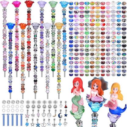 Decorative Garden Stakes, 238-Piece DIY Fairy Wand Kit, Rose Flower Color