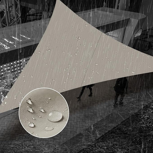 SUNNY GUARD Waterproof Sun Shade Sail 8'x11'x13.6' Taupe Right Triangle UV Block Sunshade for Backyard Yard Deck Patio Garden Outdoor Activities and Facility(Customized)