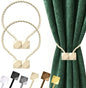 Hion Magnetic Curtain Tiebacks Beige 2pcs, Curtain Tiebacks Buckles Holdbacks Holders Hooks Clip for Home Bedroom Office Decorative Curtain
