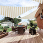 Patio Paradise 23' x 23' x 23' Sun Shade Sail Triangle Canopy Shade Cloth Fabric Sunlight Block Patio Pergola Cover HDPE Deck Awning for Outdoor Backyard Roof Shading, Beige White Strip