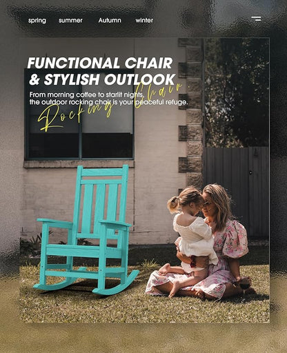 Outdoor Rocking Chairs Set of 2, Aruba, 350 lb Capacity, HDPE