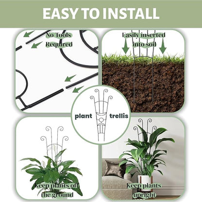 32.6'' Plant Trellis for Potted Climbing Plants Indoor, Rustproof Metal Expandable Plant Supports for Ivy Hoya Monstera Potted Plants,Garden Trellis 2P