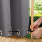 NICETOWN 2 Panels Weighted Blackout Curtains for Patio Waterproof, Top & Bottom Grommet & Back Tab Fixed Outdoor Curtains Windproof Drapes Thermal Insulated for Porch, W84 x L84, Grey