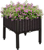 Outsunny 1 Piece Raised Garden Bed with Legs, Planter Box Raised Bed to Grow Flowers, Herbs & Vegetables, Brown