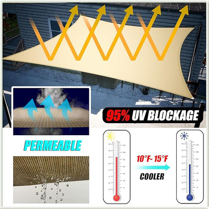 Amgo Custom Size 16' x 21' x 26.4' Red Right Triangle Sun Shade Sail Order to Make Canopy Awning UPF50+ AGSLT, 95% UV Blockage, Water & Air Permeable, 200GSM Commercial Standard (We Customize)