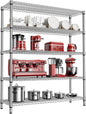 3500LBS 59" W 5 Tier Storage Shelves Rack Metal Wire Shelving Unit, Storage Standing Shelf Organizer for Laundry Bathroom Kitchen Pantry Closet Garage, Chrome 17.7" D x 59.1" W x 70.4" H