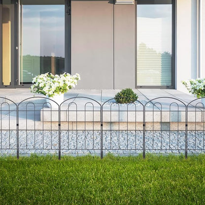 Decorative Garden Fence Outdoor 24in x 10ft Coated Metal RustProof Landscape - Image 9