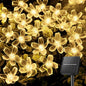 Brightown 60 LED Solar String Lights Flower Outdoor Waterproof Fairy Lights for Garden Yard Fence Patio Christmas Tree Wedding Party Decor, Warm White
