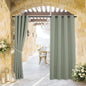 RYB HOME Outdoor Curtains for Patio Waterproof Block Sunlight Thermal Insulated Privacy Assured Thick Outside Curtains for Deck, Balcony, Pool, W52 x L63, Sea Green, 1 Panel