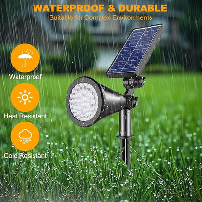 RGB Halloween Solar Lights Outdoor, 2 Modes Solar Spotlights Outdoor Waterproof, Adjustable Solar Color Changing Lights for Yard Garden Holiday Christmas Decorations- 4 Pack (Multicolor)
