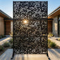 Metal Privacy Screen Outdoor 6FT – Freestanding Laser Cut Steel Garden Divider Panel with Stand, Decorative Modern Privacy Screen for Patio, Deck, Backyard & Balcony, Rustproof & Weather-Resistant