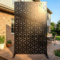 6FT Metal Privacy Screen Outdoor – Decorative Laser Cut Privacy Fence Panel for Patio, Deck & Garden, Rustproof Steel Privacy Divider, Modern Geometric Design, Freestanding Outdoor Privacy Screen