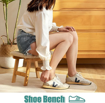 Foot Stool, Foot Stool Small, Ottoman Wood Foot Rest for Living Room, Bedroom, and Kitchen