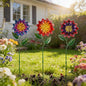 Metal Flowers for Outside,3 Pack Flowers Decorative Garden Stakes Spring Decor,Waterproof Metal Yard Art for Outside,Lawn,Patio,Yard