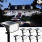 HIBOITEC Solar Spot Lights Outdoor 59LED Landscape Lights Solar Powered Uplights Waterproof Adjustable Brightness Dusk to Dawn for Outside Garden Yard Trees 8 Packs Cool White