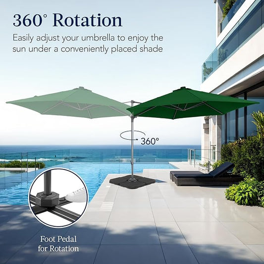 Offset Cantilever Hanging Market Patio Umbrella, 10ft