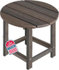 LZRS Round Adirondack Patio Side Table End Table, Outdoor Side Tables for Patio, Backyard,Pool, Indoor Companion, Easy Maintenance & Weather Resistant(Brown Mixture)