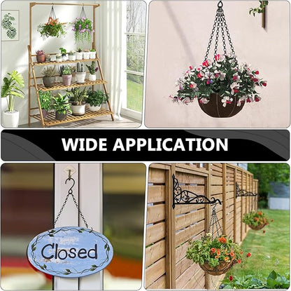 garini 3 Pack, 23 Inch Hanging Baskets Chain, Hanging Chains with Hooks Flower Pot Chain Replacement Plant Hangers for Planters, Bird Feeders and Lanterns(Black)…