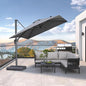 PURPLE LEAF Patio Umbrella 8' X 8' Rectangle Cantilever Umbrella Large Aluminum Outdoor Umbrellas with 360-degree Rotation & UPF40+ Premium Fabric for Deck Pool Garden Yard, Mist Grey