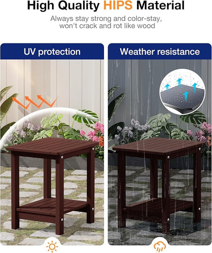 YEFU Outdoor Side Table for Patio: 16" HIPS Weather - Image 5