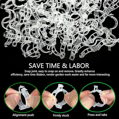Piteno® 300Pcs Tomato Clips, Plastic Trellis Clips, Plant Support Clips, Grape Vine Tomato Vine Vegetables Plants Garden Support Clips to Grow Upright Makes Plants Healthier