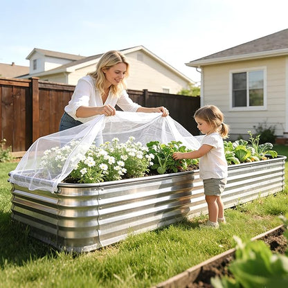 2 Pack Garden Netting for Raised Beds, 74.8" x 39.3" x 19.6" Garden Bed Insect Bird Netting Cover, Raised Garden Bed Plant Cover Mesh Pest Barrier Screen for Protecting Vegetables Fruits Flowers