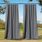 NICETOWN Outdoor Curtains for Patio Waterproof 2 Panels, Sun Block Thermal Insulated Tab Top Indoor Outdoor Window Treatments Privacy Drapes for Exterior/Outside Screen, Dark Grey, W55 x L95