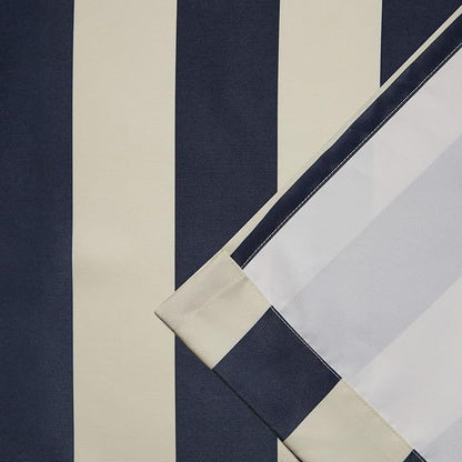 Exclusive Home Canopy Stripe Indoor/Outdoor Grommet Top Curtain Panel, 54"x96", Navy / Sand, Set of 2