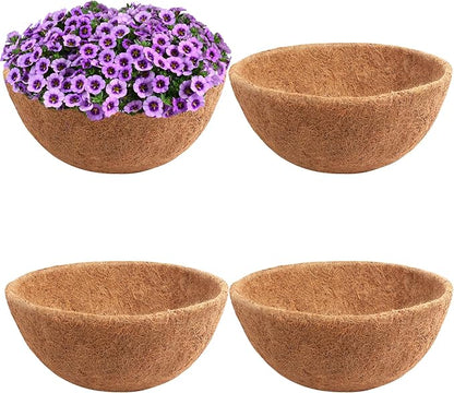 Y&M 4PCS 16" Round Coconut Fiber Liner Pre-Formed Replacement for 16'' Hanging Basket
