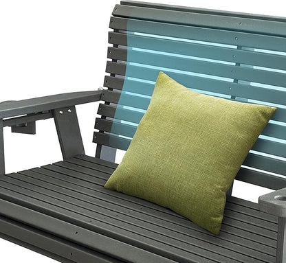 HDPE Porch Swing with 18/8 Stainless Steel Bolts, Ergonomic Design, Ultra Weather-Resistant, Heavy Duty 1200 LBS, for Outdoor Patio Garden Yard (Gray)