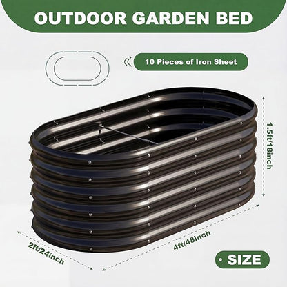 AHEONLAR 3 Pack 4×2×1.5ft Galvanized Raised Garden Beds Outdoor, Sturdy Planter Boxes for Vegetables, Fruits, Flowers and Plants, Easy Assembly, Black