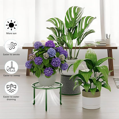 5 Pack Metal Potted Plant Stand Small Flower Pot Holder for Indoor and Outdoor Round Flower Pot Support Rack Plant Stands for Multiple Plants