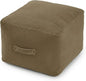 MeMoreCool Square Stuffed Pouf Ottoman Foot Rest, Floor Pouf Foot Stool with Foam Chunk Filling, Soft Stuffed Ottoman Footrest for Living Room, Light Coffee