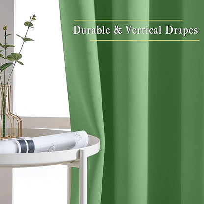 NICETOWN Blackout Curtains & Drapes - Privacy Thermal Efficiency Backdrop Curtains for Bedroom Room Divider Living Room Patio Sliding Glass Door, Wide 80 x Long 144 inch, Froest Green, 1 Panel