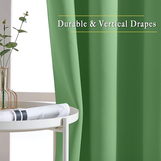 NICETOWN Room Divider Curtain 132 Inches Long, Wide Blackout Sliding Door Curtain for Bedroom, Room Darkening Privacy Window Curtain for Patio Door (1 Panel Set, Froest Green, 80 x 132 Inch)