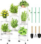 8 Tier Plant Stand Indoor, Tiered Plant Stand Outdoor for Multiple Plants, Corner Plant Shelf for Patio Balcony Porch Garden Living Room House,White