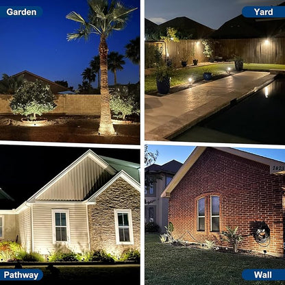 Solar Spot Lights Outdoor,10 Pack/56 LED Outdoor Lights for Yard Waterproof IP68, 4 Lighting Modes Solar Landscape Spotlights, Auto On/Off Solar Powered Flood Lights Garden Pathway,Cool White