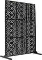 Oakland Living 6 ft. X 4 ft. Black Freestanding Metal Privacy Screen Room Divider