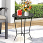 25" Height Side Table, 18inch Round Metal Outdoor Patio Bistro Table, Weather Resistant Accent Side Table Drink Table for Backyard, Livingroom, Yard Balcony