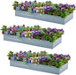 3 Pack 6x3x1FT Galvanized Raised Garden Bed Kit, Outdoor Metal Planter Box for Vegetables, Bottomless Rectangular Gardening Bed with Support Rods, Tool-Free Assembly, Gray