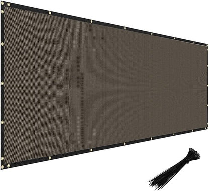 WINDSCREEN4LESS 6' x 9' Privacy Fence Screen in Brown for Chain Link Fence W/ Brass Grommet 85% Blockage Windscreen Outdoor Mesh Fencing Netting 150GSM Fabric W/ Zip Ties - Custom Size